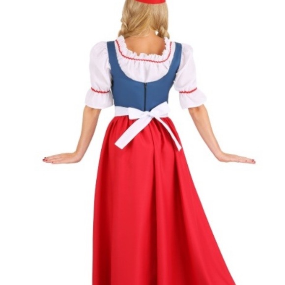 Women's Red and White Costume Dress - Picture 3 of 3